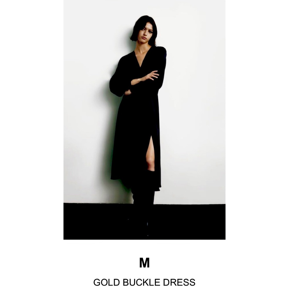 New! With tags ! Zara black drew with gold buckle belt . Size medium